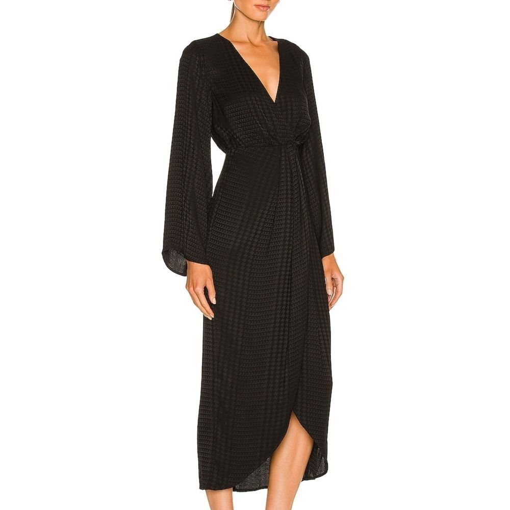 🐢 House of Harlow 1960 x REVOLVE Gisela dress black tonal herringbone Size M LN